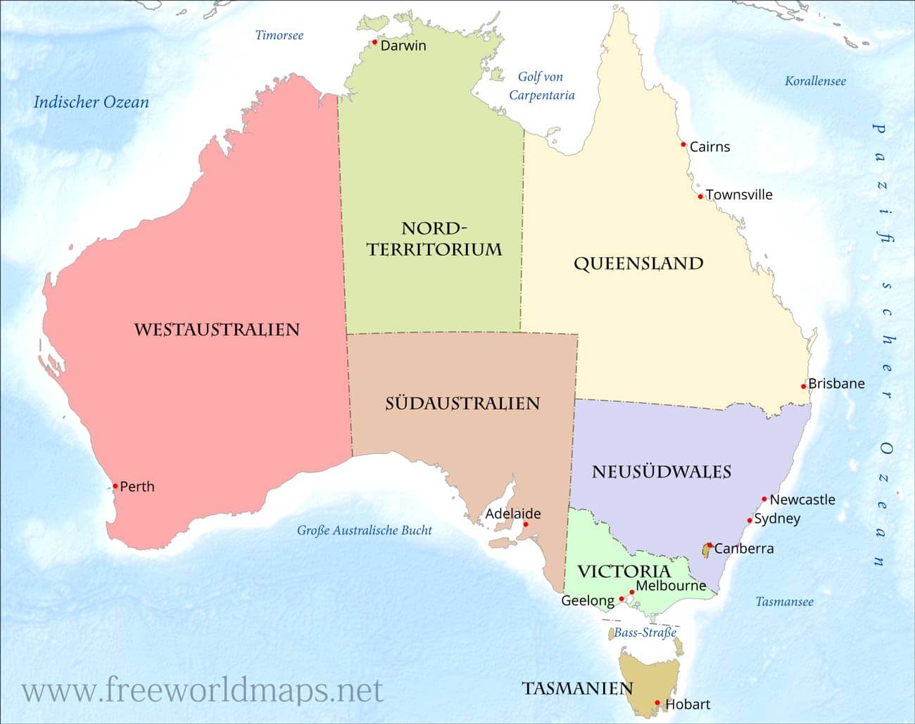 Karte von australien
