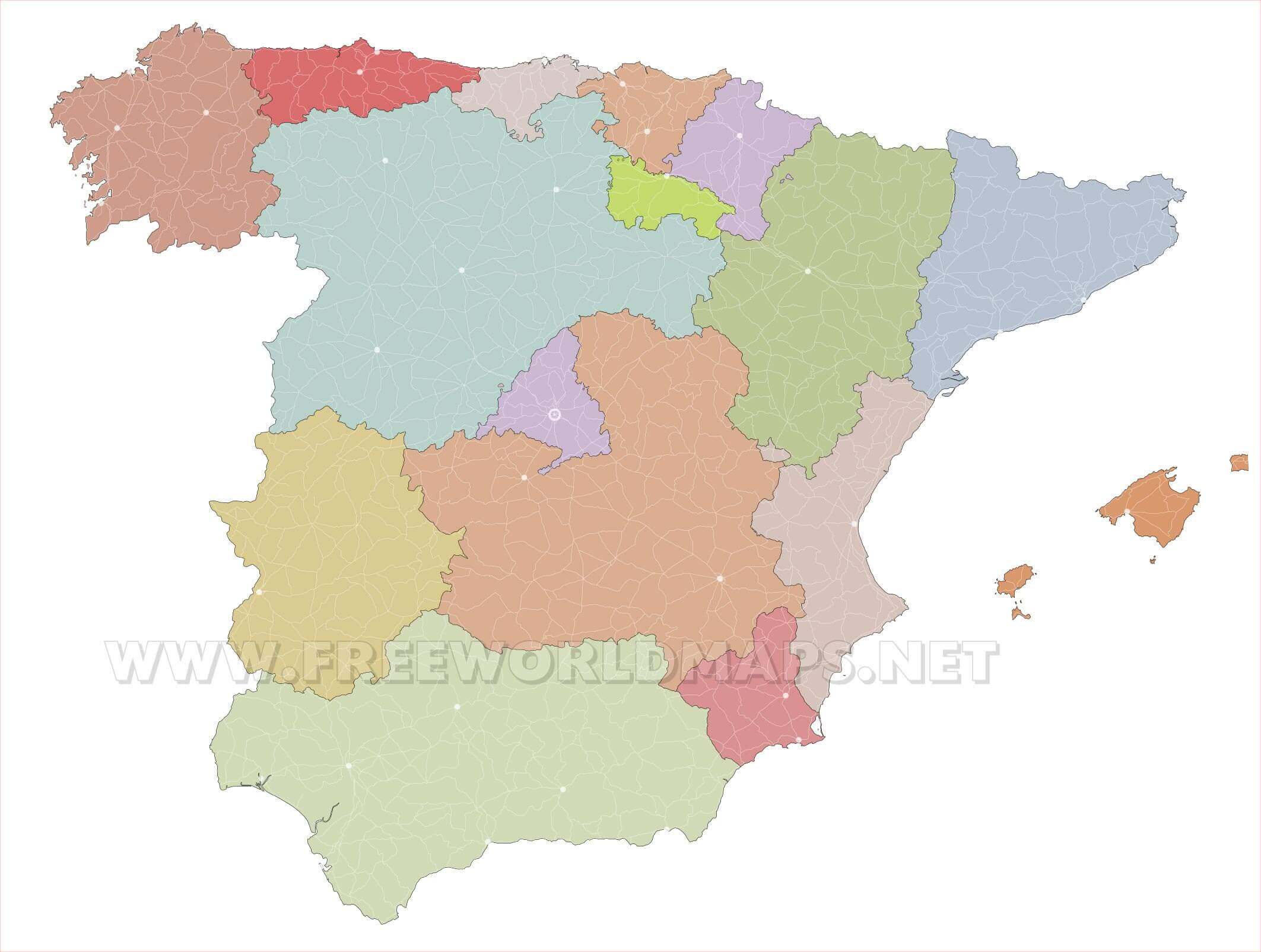 Blank Spain Map With Regions Spain Blank Map 
