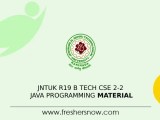 Jntuk R19 B Tech Cse 2 2 Java Programming Material Notes