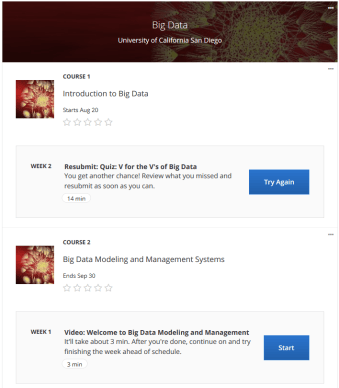 Coursera: Big Data Specialization