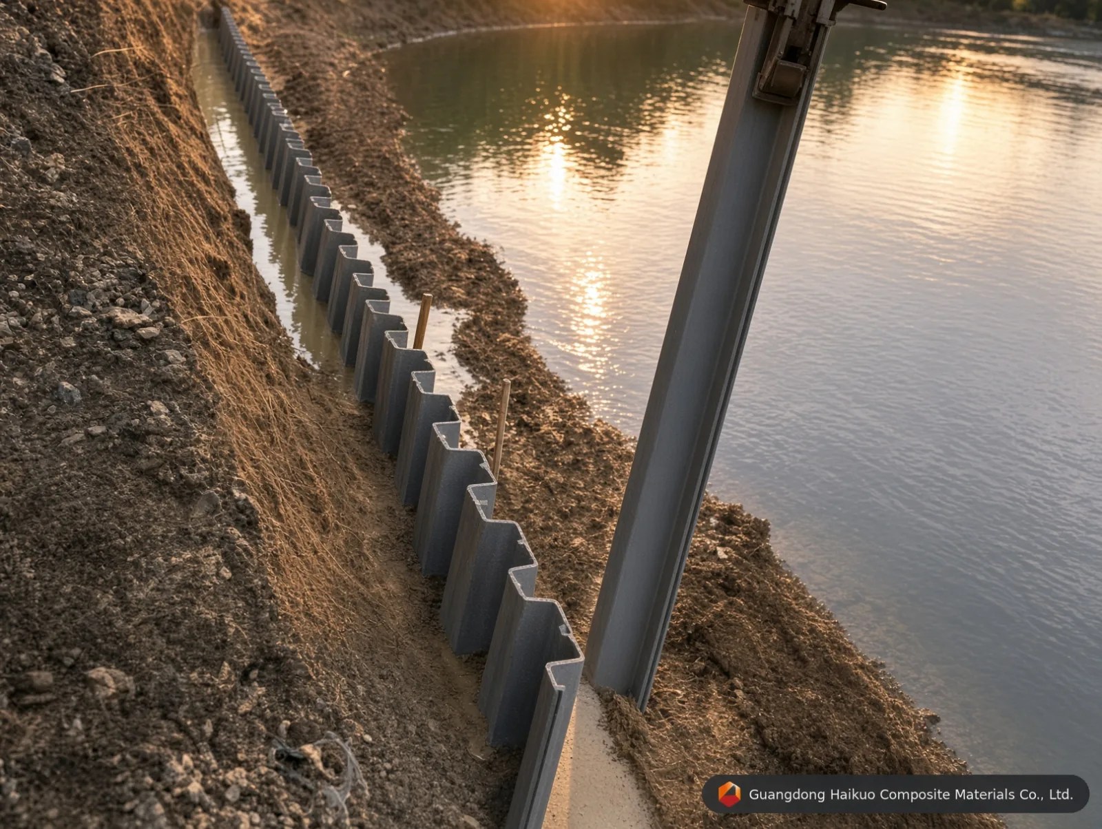 FRP Sheet Piling Installation Solution