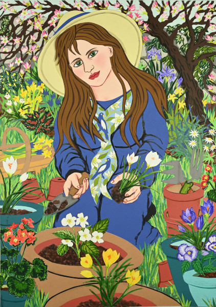 Springtime Potting art print