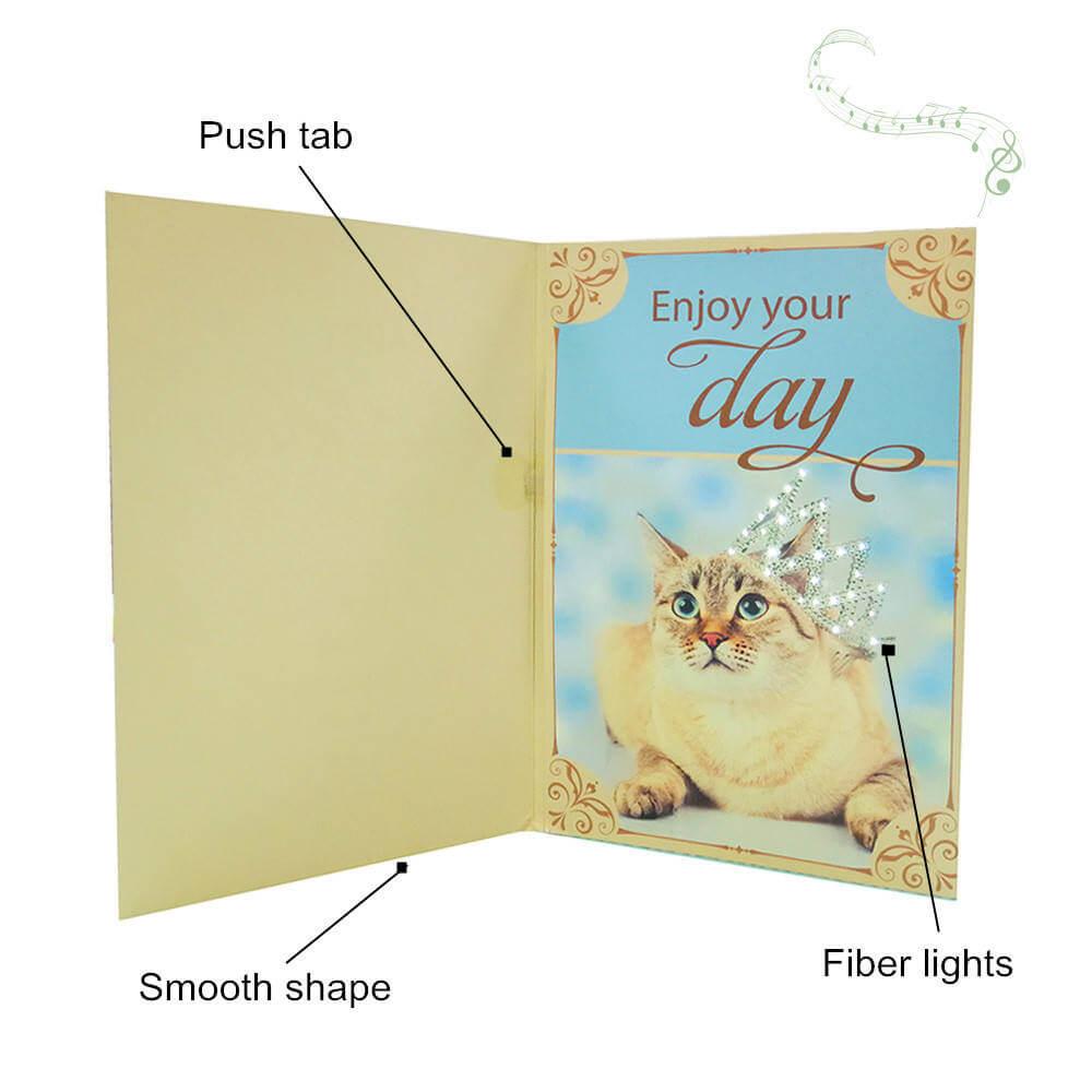 Personalized musical greeting cards with led lights