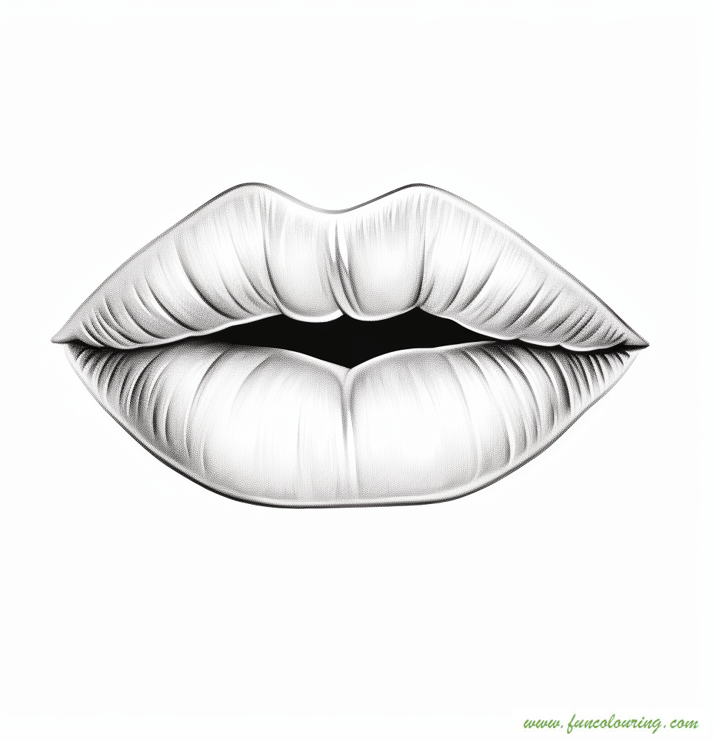 Lips coloring pages (free pdf printables)