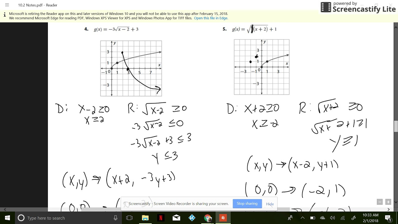 10.2 graphing square root functions worksheet