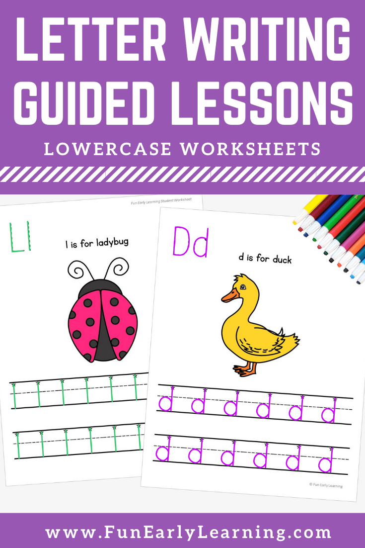 lowercase letter worksheets with guided lessons for prek and kinder