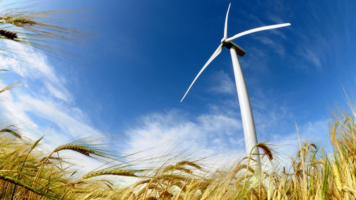 How A Wind Turbine Works Text Version Department Of Energy 16system converts the kinetic energy of the wind into mechanical energy and electric energy using airfoils a drive-train and a generator.
