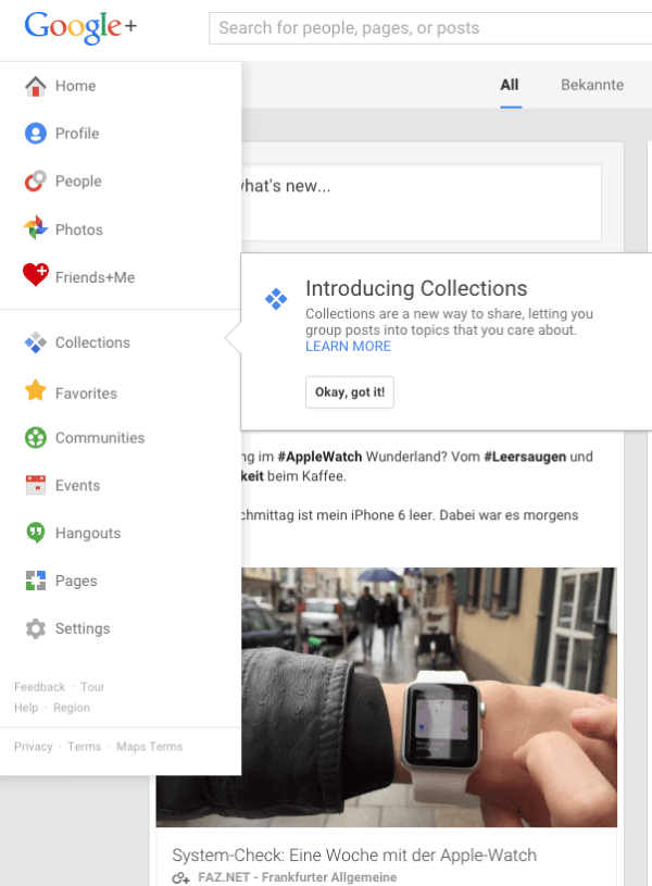 Google+ Features - Google+ Collections
