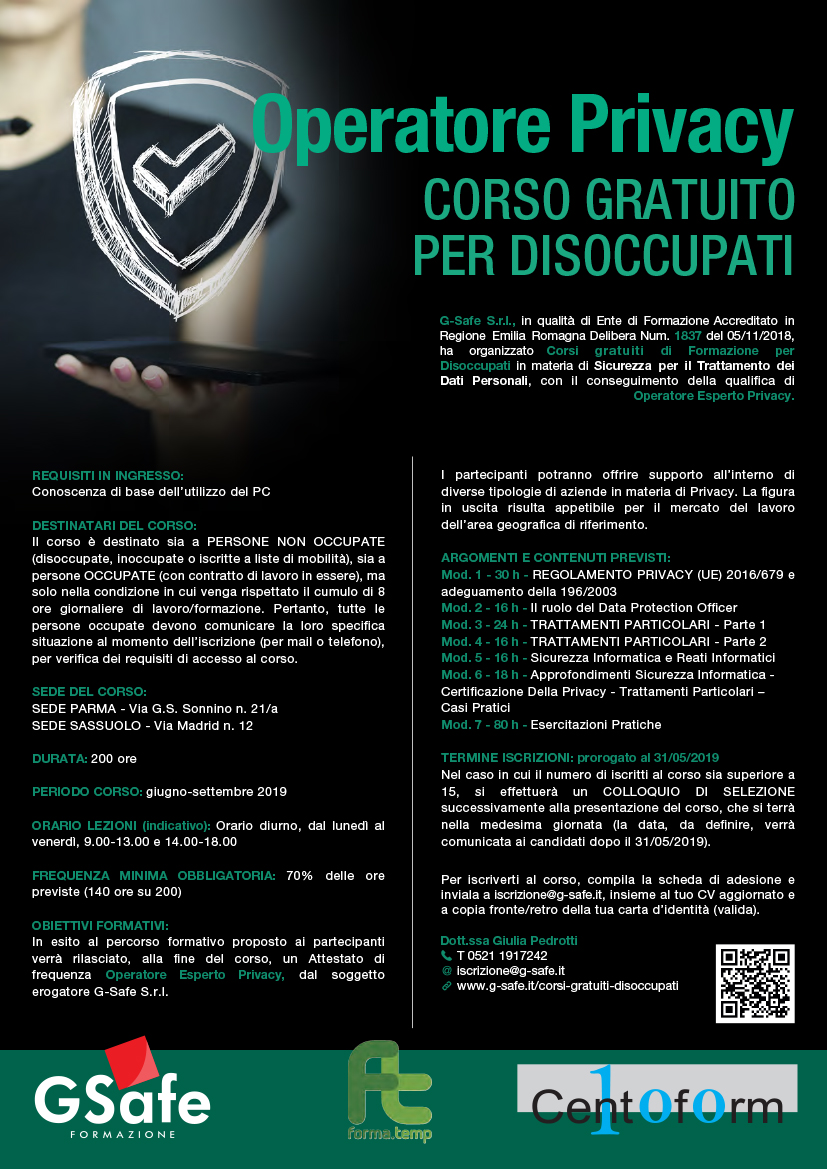 Operatore Privacy: Corsi Gratuiti Per Disoccupati | G-Safe 1169_x_827_jpg