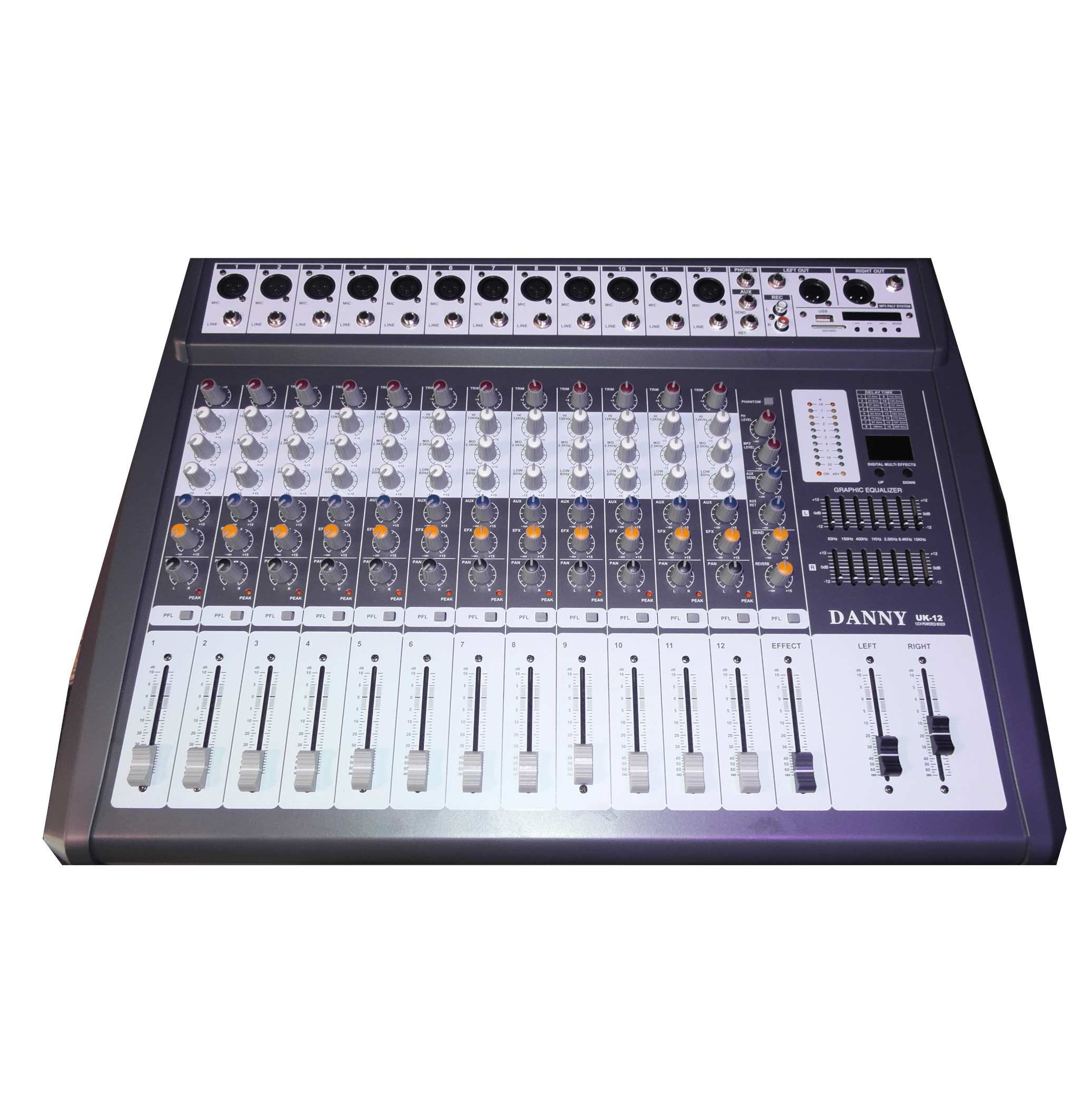 Danny 16 Channel Powered Mixer (uk16) Gaayan Enterprise