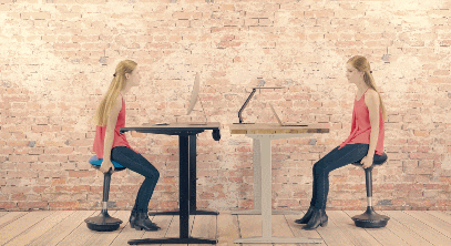 The motion stool keeps you engaged at your desk; UPLIFT Motion Stool for Active Work Style