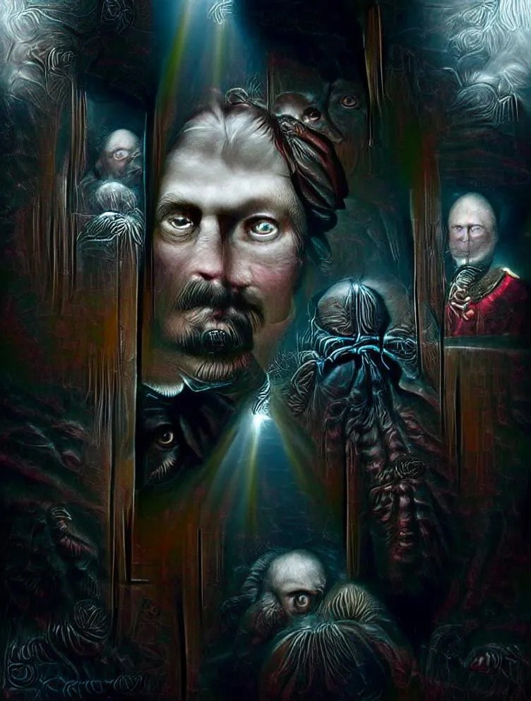 Hall of Darkness created with NightCafe AI