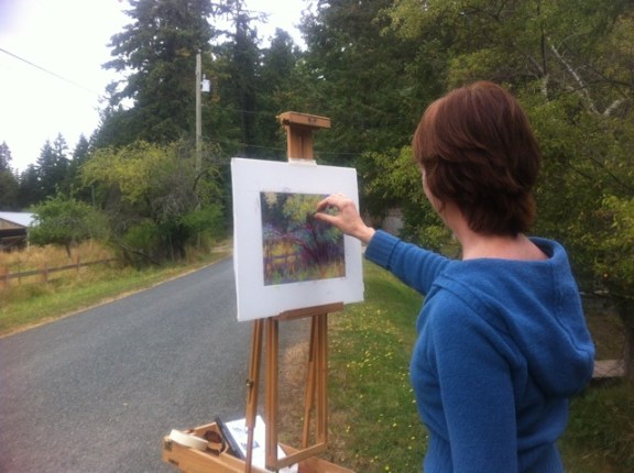 And finally, there's me at my easel :-)