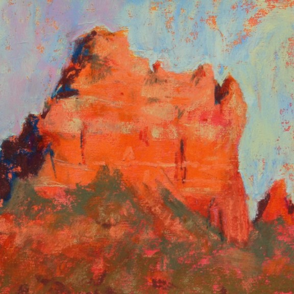 Sedona rocks - my first go. You can see the sky is the lightest value, the rocks a middle value and the very small amount of shadows are the darkest.