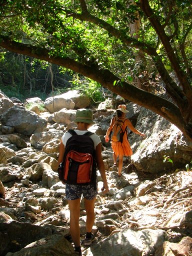 8. The way gets more difficult as we clamber around boulders 8. The way gets more difficult as we clamber around boulders
