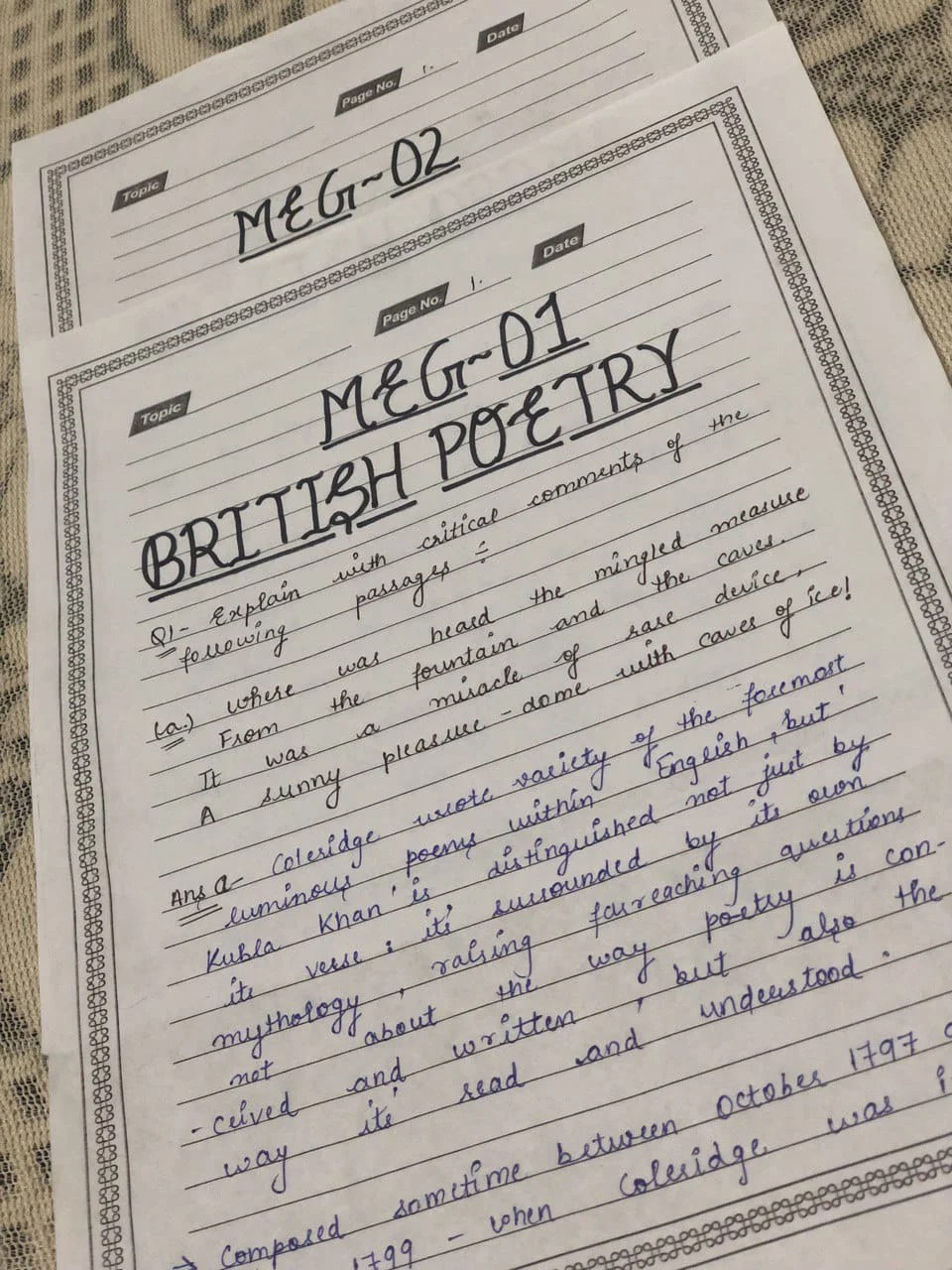 Ignou Handwritten Assignments