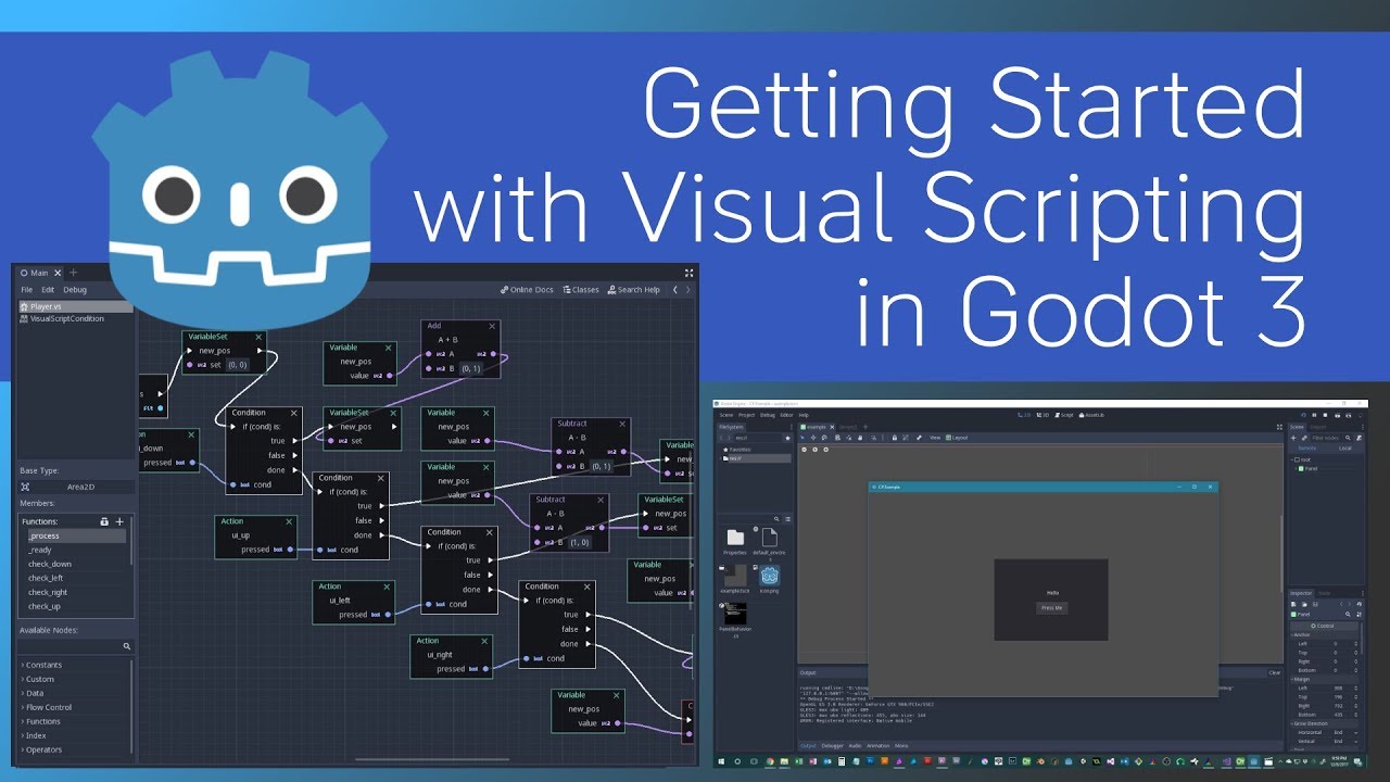 Godot engine тян. Как сделать главное меню в godot. Godot visual script. Godot переменные. Gltf импорт блендер.