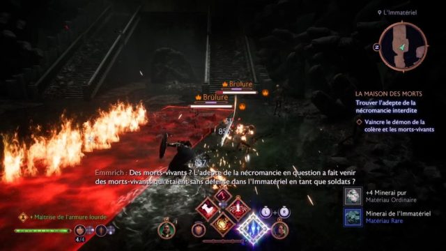 Here's an example of a battle that's hard to read, with damage readings, status icons, health bars and area attacks all crammed onto the same interface, with companion subtitles in addition.