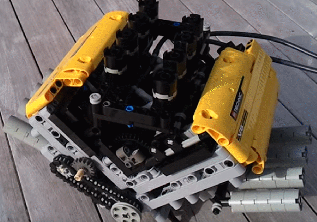 This Mini V8 Engine Has Been Build Using Lego