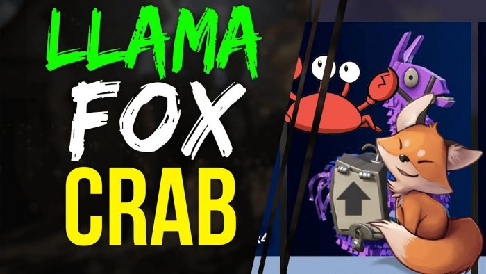 Fortnite llama fox and crab
