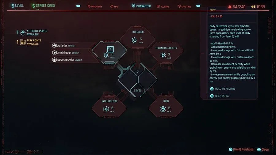 Cyberpunk 2077 Max Level Street Cred Attribute Cap Rock Paper Shotgun 