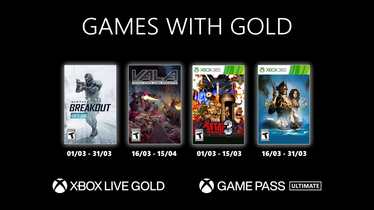 Les Games With Gold de Mars 2021 dévoilés!