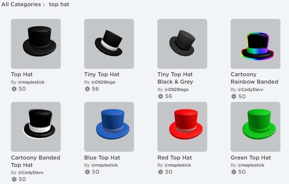 23 Roblox Top Hats That Still Looks Incredible Game Roblox Top Hat Catalog 