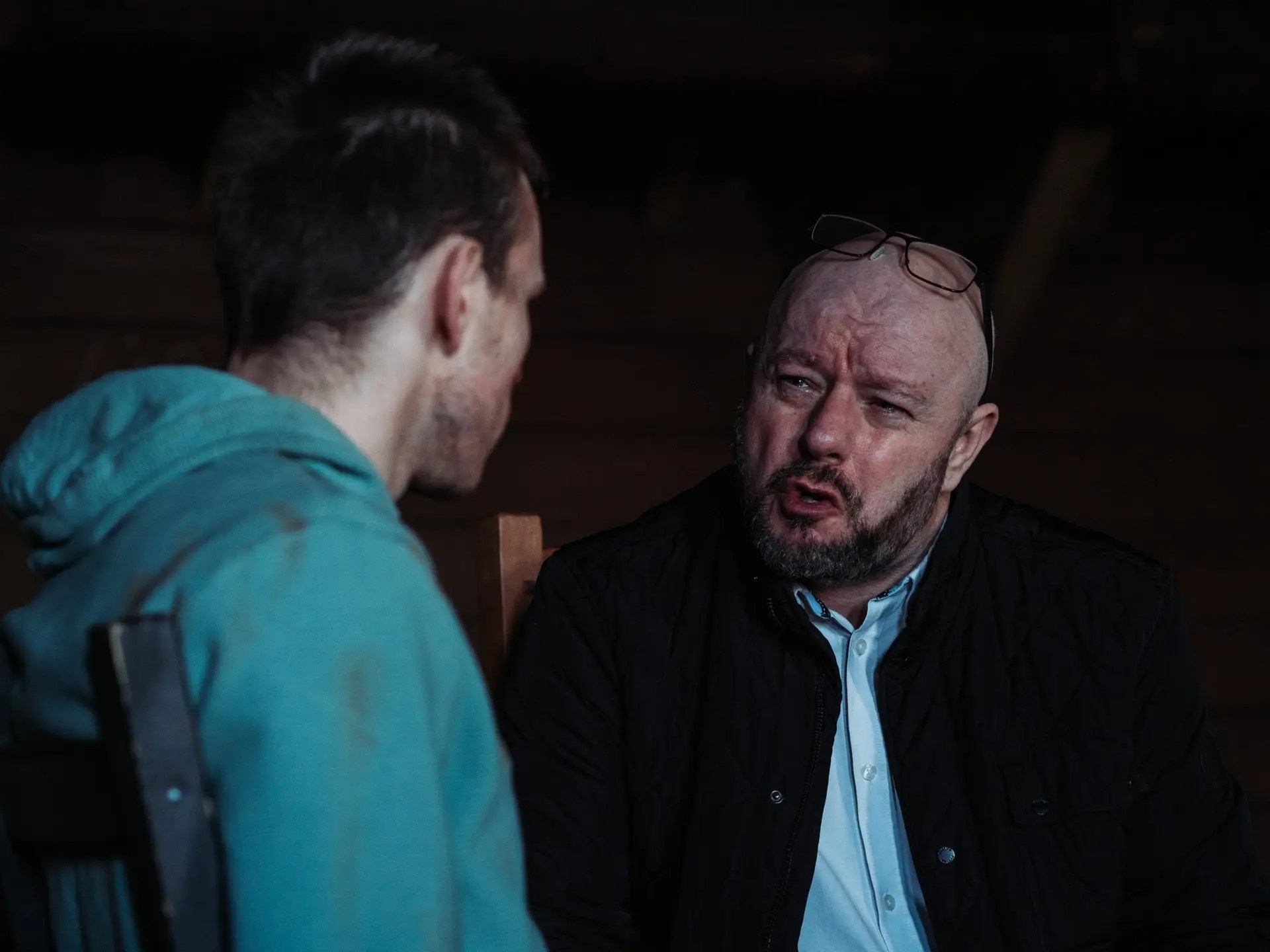 Director Gary Abraham runs through a scene with actor Ethan Walton. Shot on the set of the Gary Abraham film "Father's Day" by Jack Nimmo.