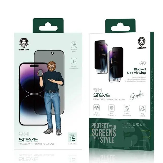 GREEN LION 9H STEVE Privacy Anti - Peeping Full Glass - iPhone 15 Pro