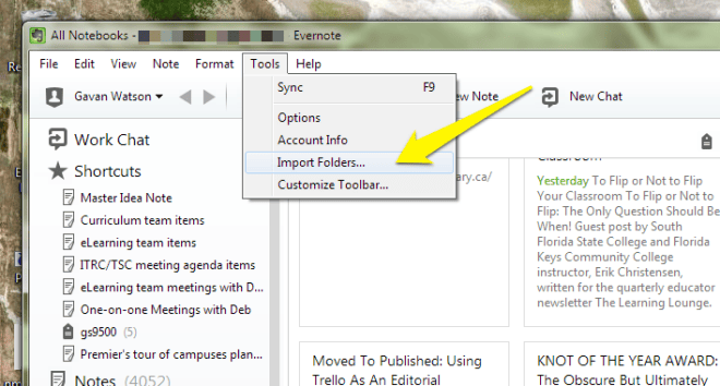 Windows Import Folder