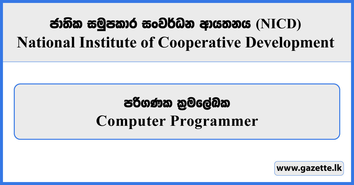 Computer Programmer - National Institute of Cooperative Development Vacancies 2026