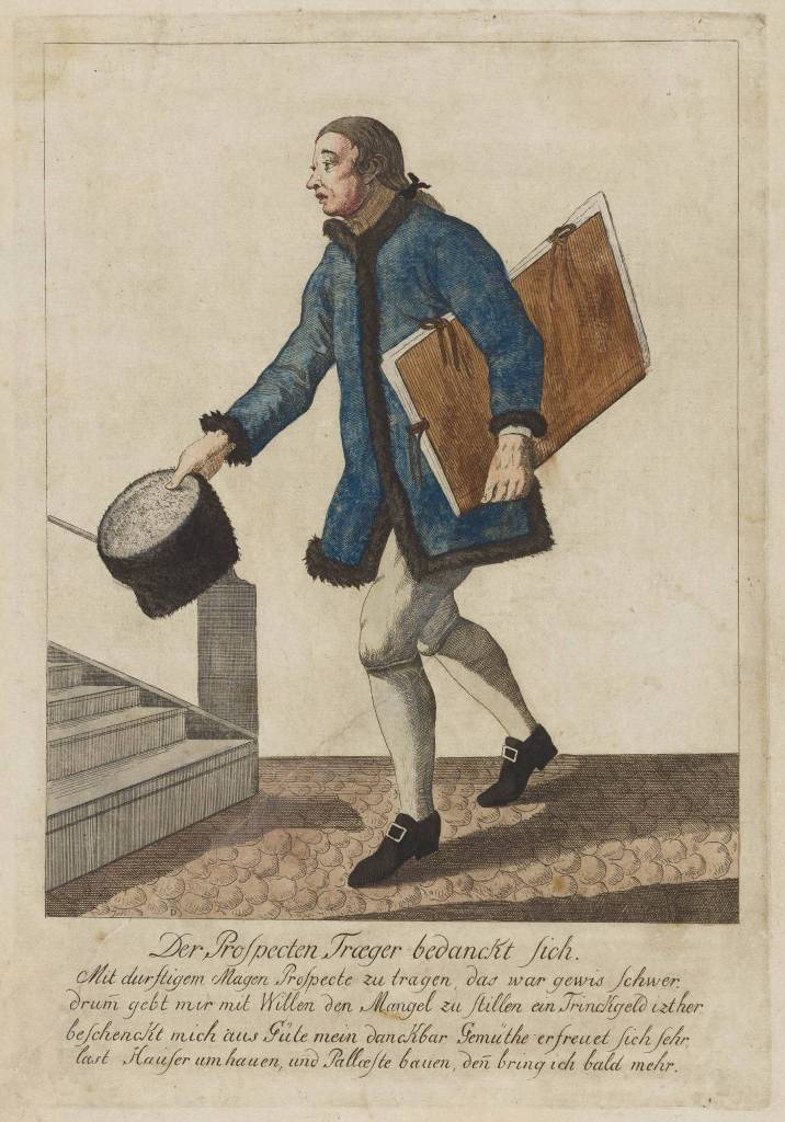 gdańscy wywoływacze - sprzedawca rycin