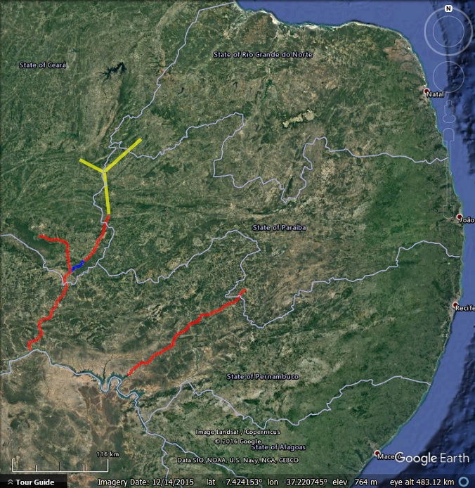 Google Earth Canal Maps Water transfer canals in Brazil Google Earth Blog