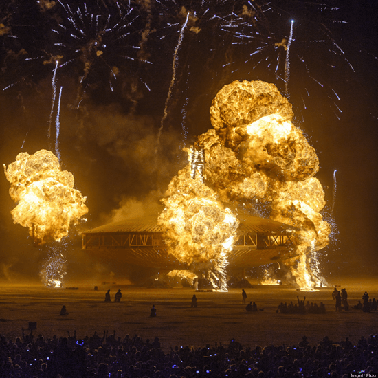 What else would you expect at a Burning Man event? Fire!