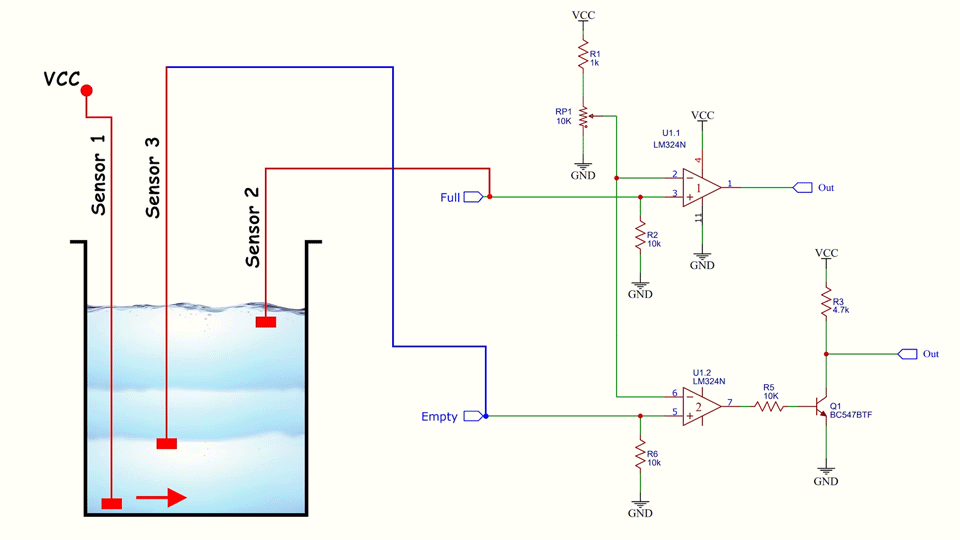Cooler Water Level Sensor and Pump Auto On/Off Circuit GEEKY SOUMYA
