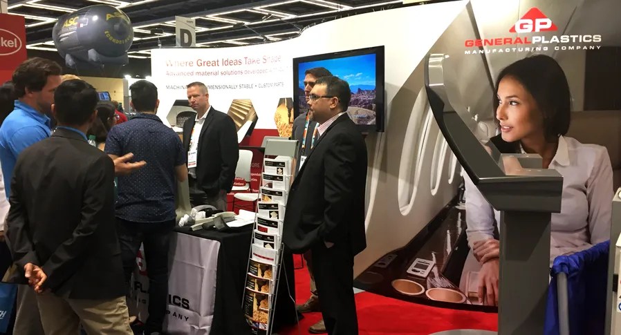 The General Plastic booth at the SAMPE event in 2017