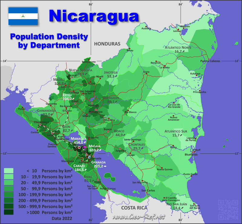 Mapa En Blanco Imprimible De Asia Oriental Nicaragua 