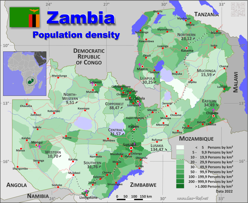 Zambia On World Map Zambia 