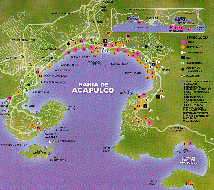 Large Detailed Map Of Acapulco PNSWG Mapa 