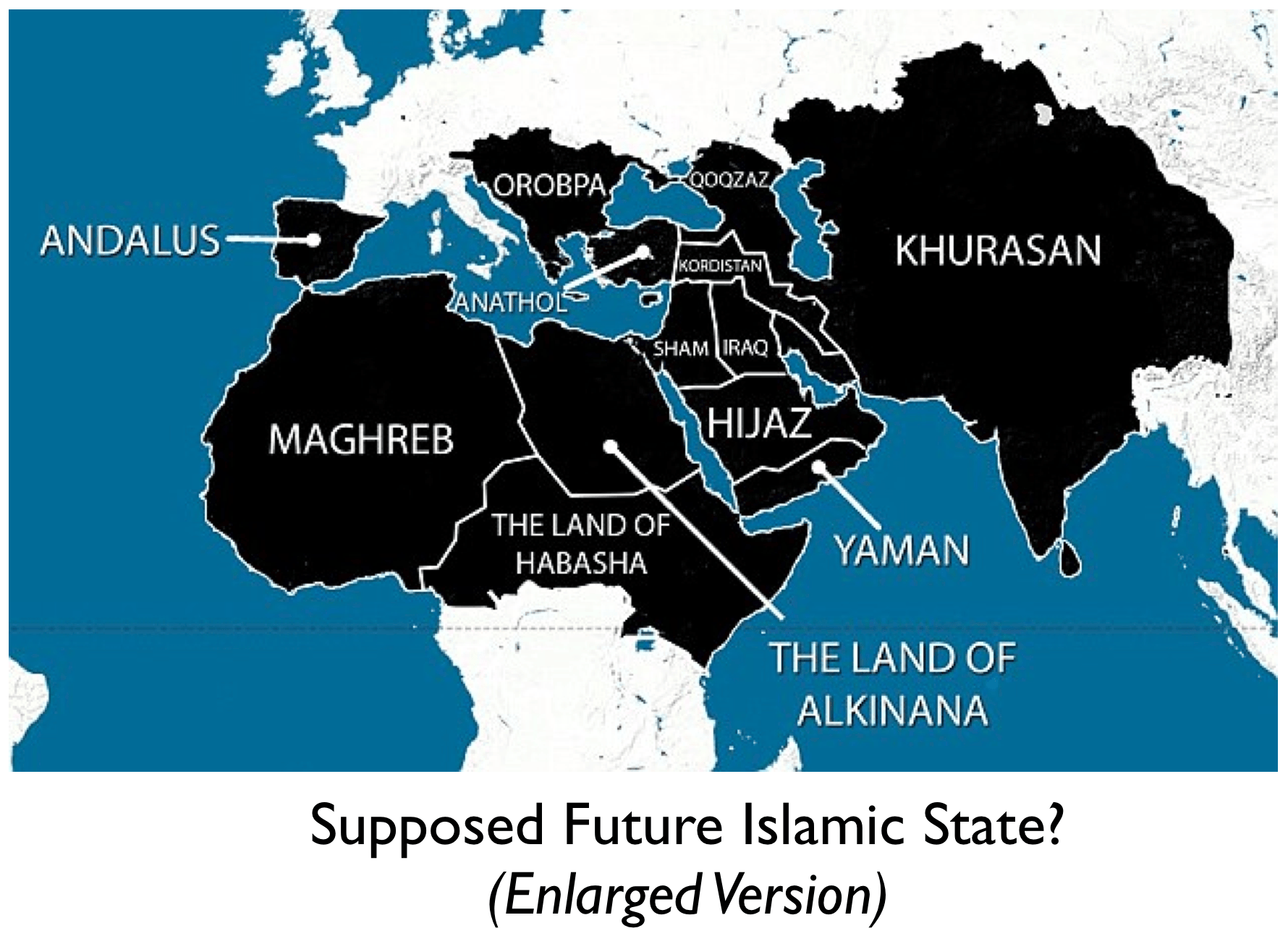 Muslim Empire Geography Future Enlarged Islamic State Map 