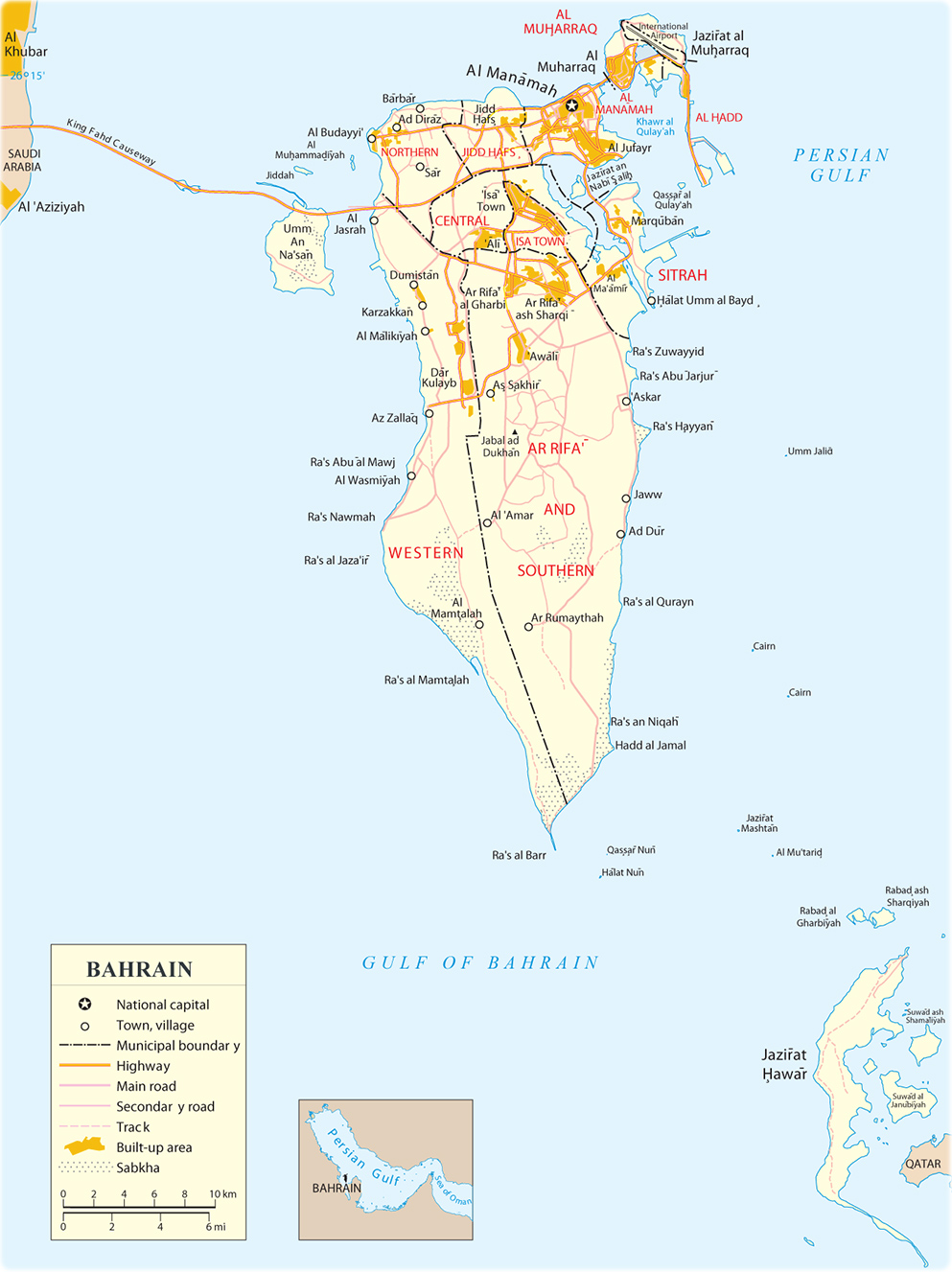Middle East Map Bahrain Map Bahrain 