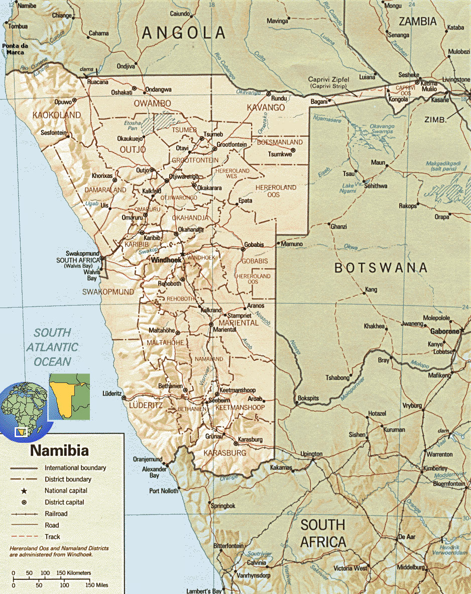 Map Of Namibia Namib Desert Travel Africa Namibia Map 
