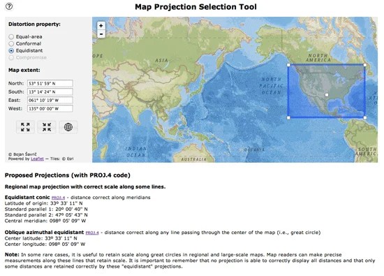Map Projection Selection Tool Geography Realm Map Projection Tool 