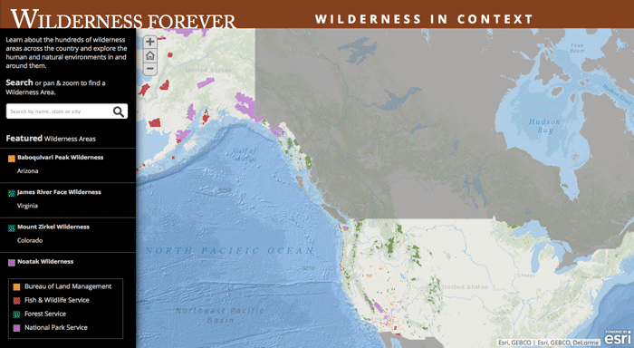 Eight Online Maps In Celebration Of The 50th Anniversary Of The Wilderness Forever 
