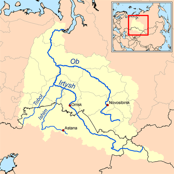 Ob River Map Ob Watershed 