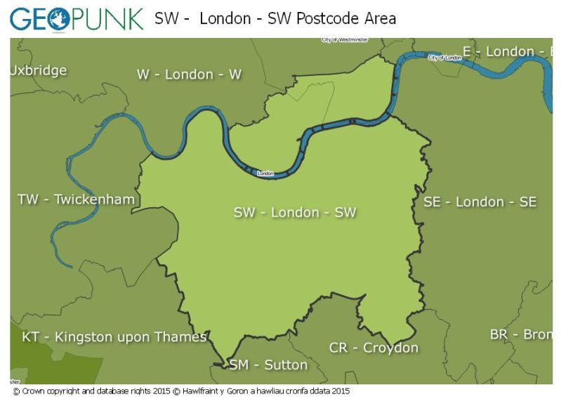 All Postcodes In The Sw5 Postcode District - Download Ultra HD Light Illustration | Ultra HD