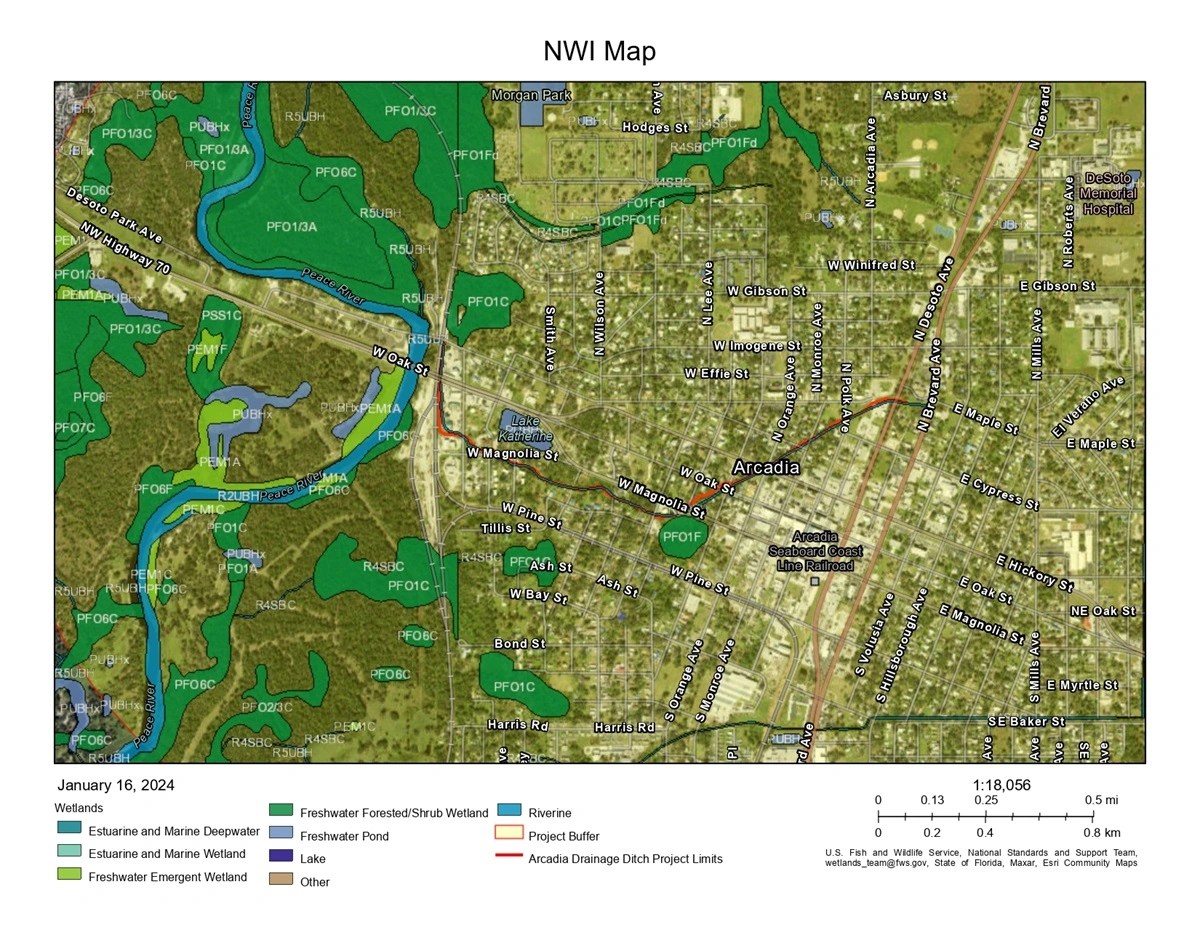 Jordan Creek Stormwater Floodplain George F Young Arcadia NEPA NWI Map.