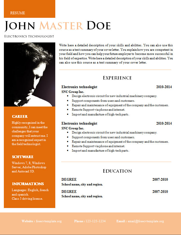 What kind of resume bloopers turn off employers? Creative design resume .DOC format (#820 - 825) â€¢ Get A