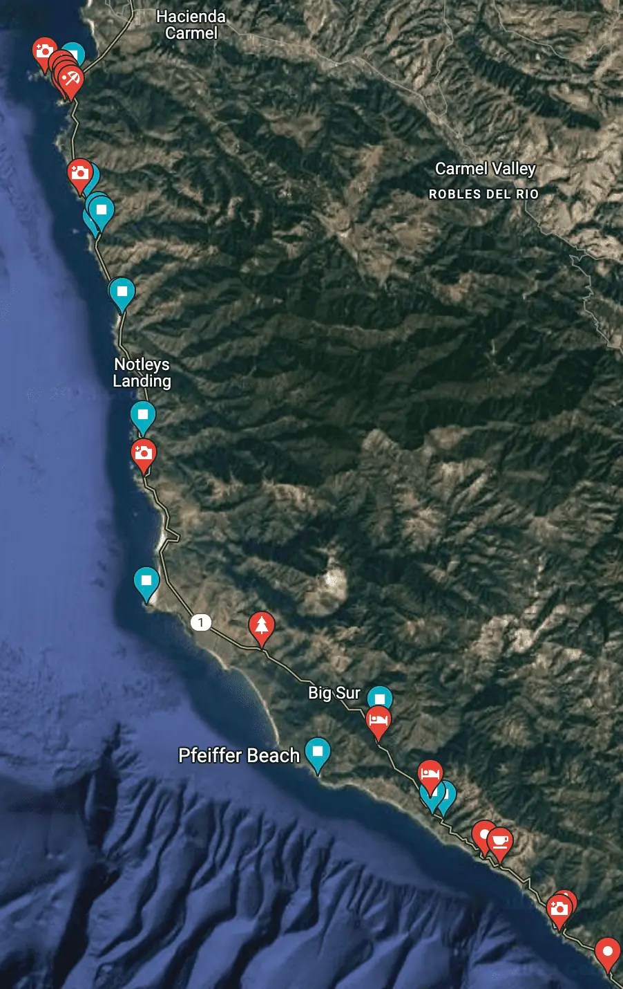 Big Sur Road Trip Itinerary Soule Lgbt Google Maps List.
