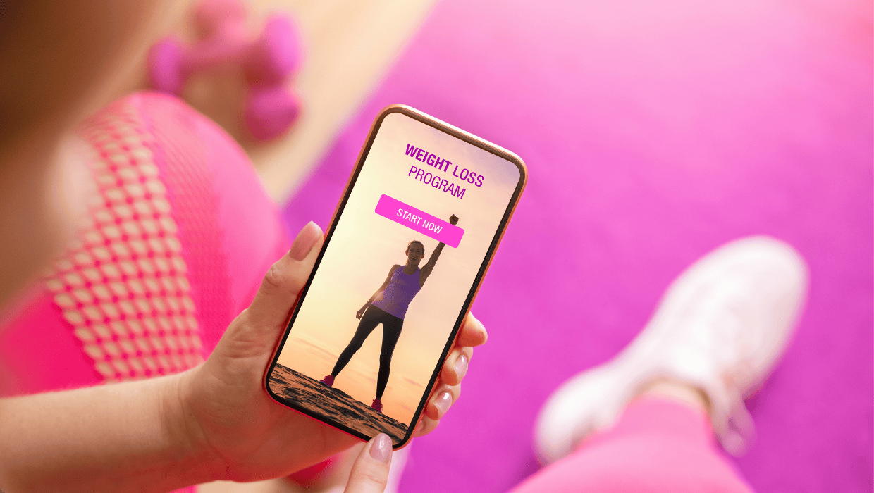 woman using weight loss program